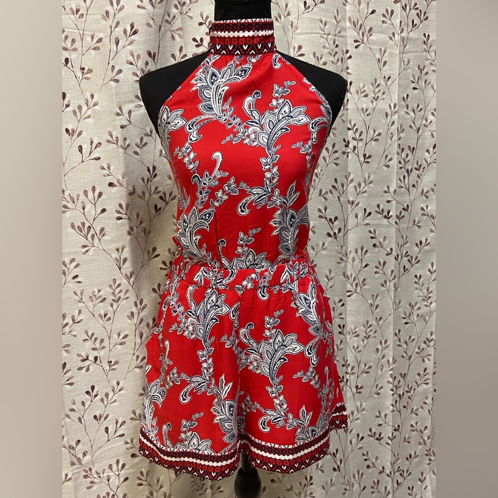 Venus - Mock-Neck Paisley Romper (NWT)